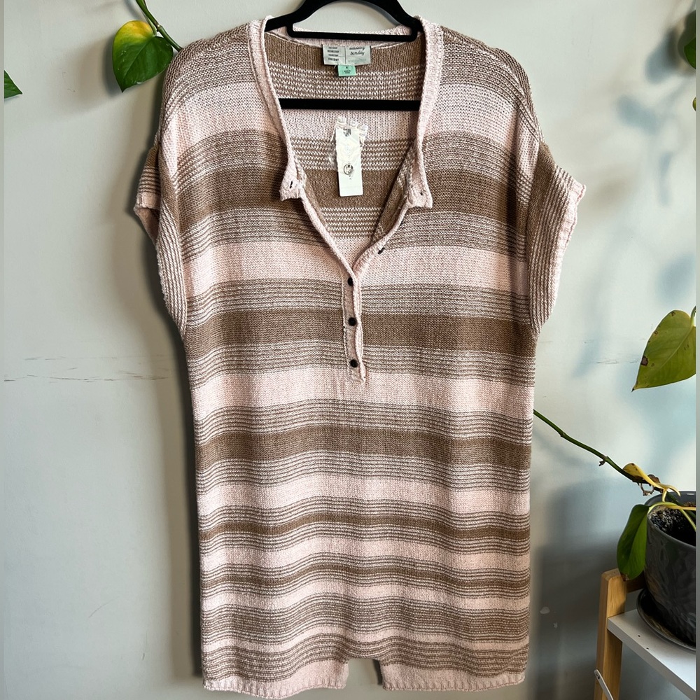 NWT Anthropologie Saturday Sunday Jaden Striped Button Front Romper – Size S - Picture 3 of 5